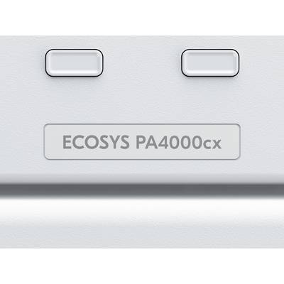 Étiquette sur un appareil technique portant l'inscription 'ECOSYS PA4000cx'.