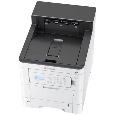 Une imprimante de bureau avec un panneau de commande et un écran numérique à l'avant. La marque est visible sur le dessus.