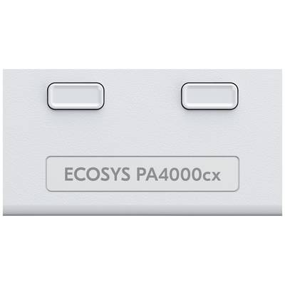 Deux boutons sur un appareil portant l'inscription 'ECOSYS PA4000cx' en dessous.