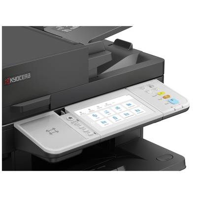 Un imprimante multifonction avec panneau de commande tactile. Fonctions connectées pour copier, imprimer, numériser et télécopier.
