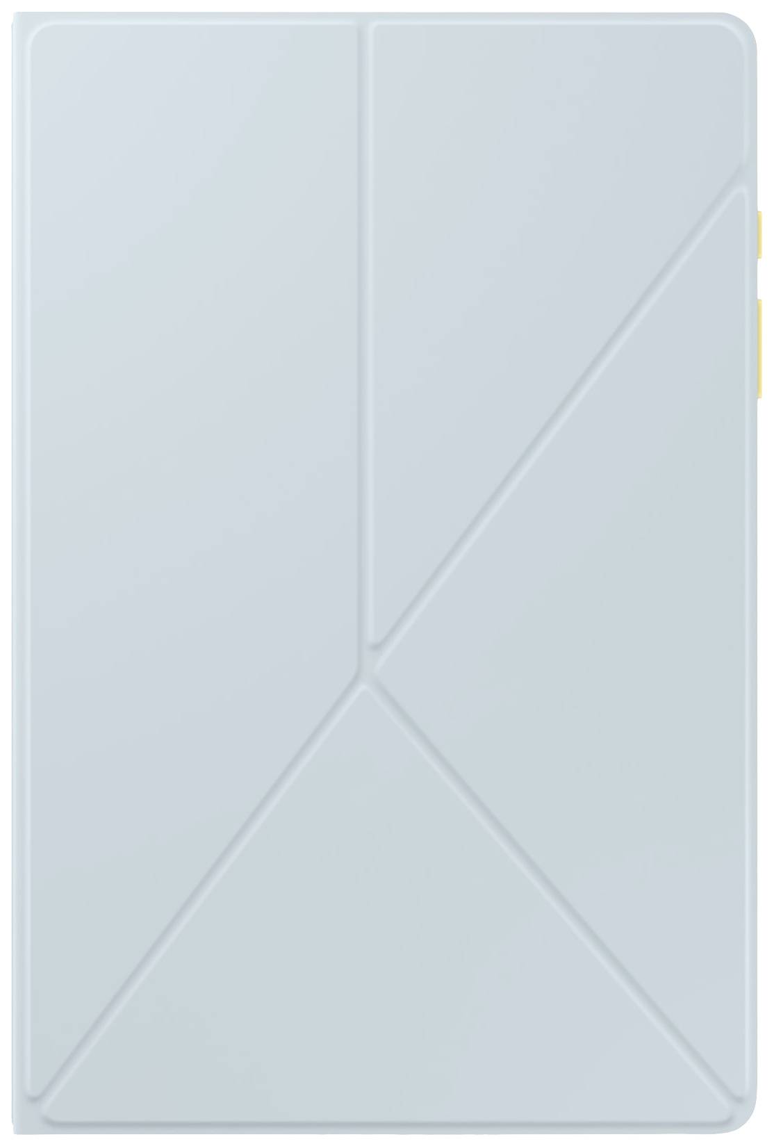 Une housse de tablette bleu clair avec des lignes géométriques et un design minimaliste.