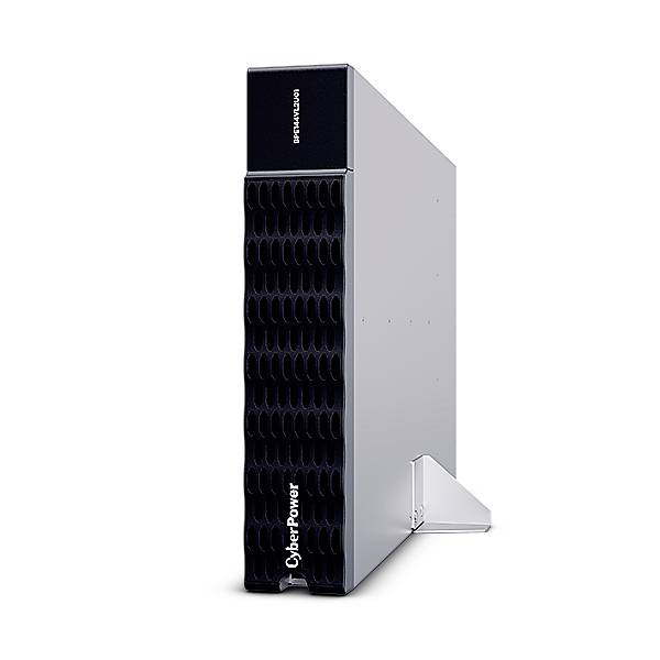 Appareil argenté avec une grille de ventilation noire. Le nom de marque 'CyberPower' est visible en bas de la façade avant.