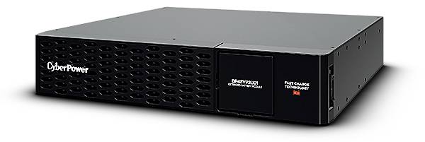 Un appareil rectangulaire noir de CyberPower portant l'inscription « Battery Backup » et « Fast Charge Technology » sur sa façade.