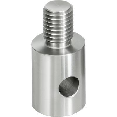 Goujon cylindrique en métal fileté avec une ouverture latérale. Principalement utilisé dans des applications mécaniques.