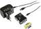'Ensemble adaptateur USB avec bloc d'alimentation, adaptateur USB vers RS232 et régulateur de vitesse. Idéal pour les connexions série.'