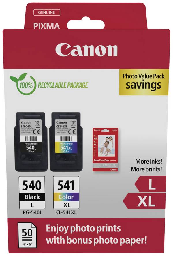 Canon Encre PG-540L+CL-541XL d'origine pack bundle noir, couleur 5224B012