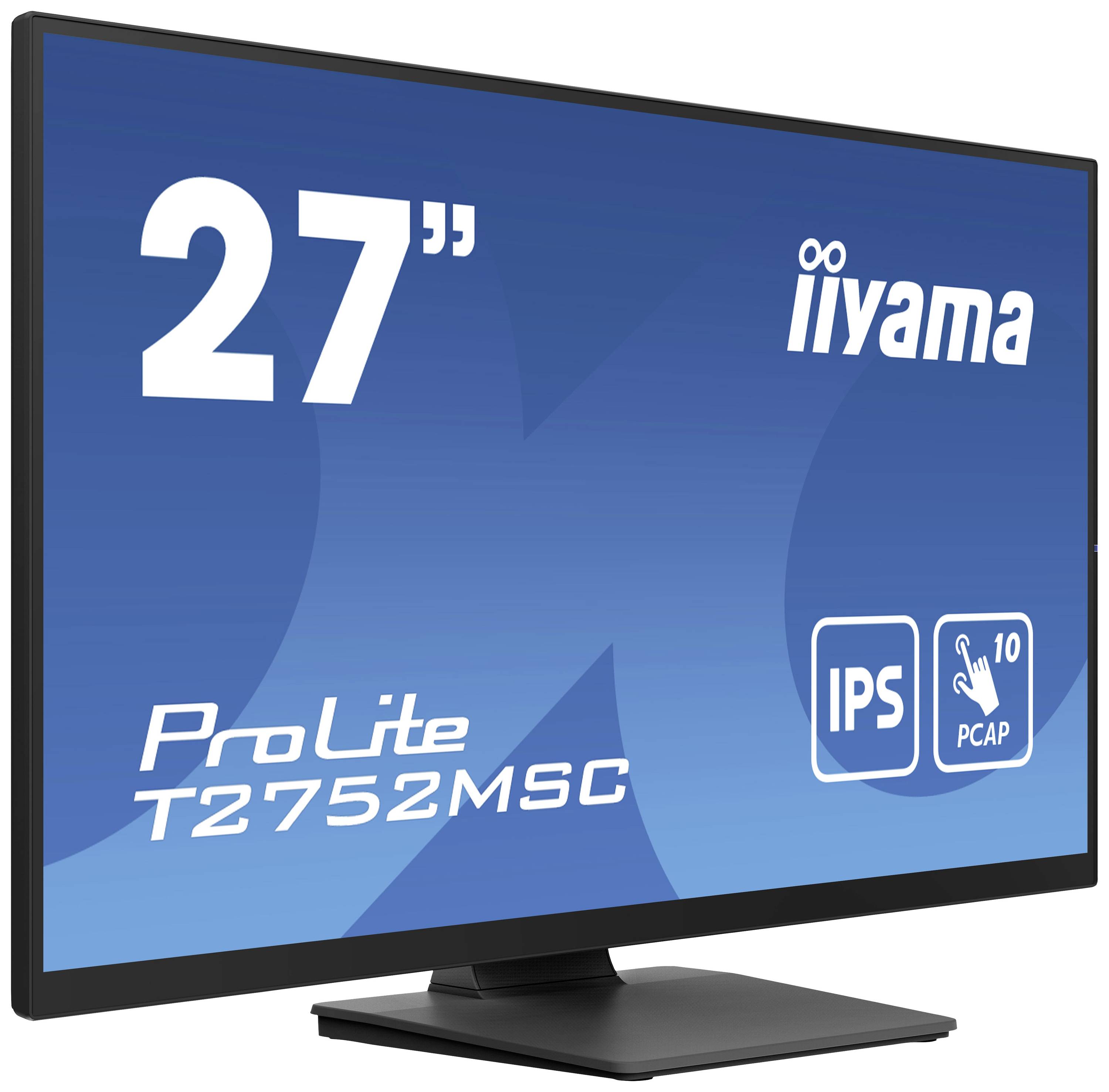 Moniteur iiyama de 27 pouces, modèle ProLite T2752MSC, doté des technologies IPS et PCAP.