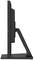 Vue latérale d'un moniteur d'ordinateur noir et élancé sur un socle. Le design est minimaliste et moderne.
