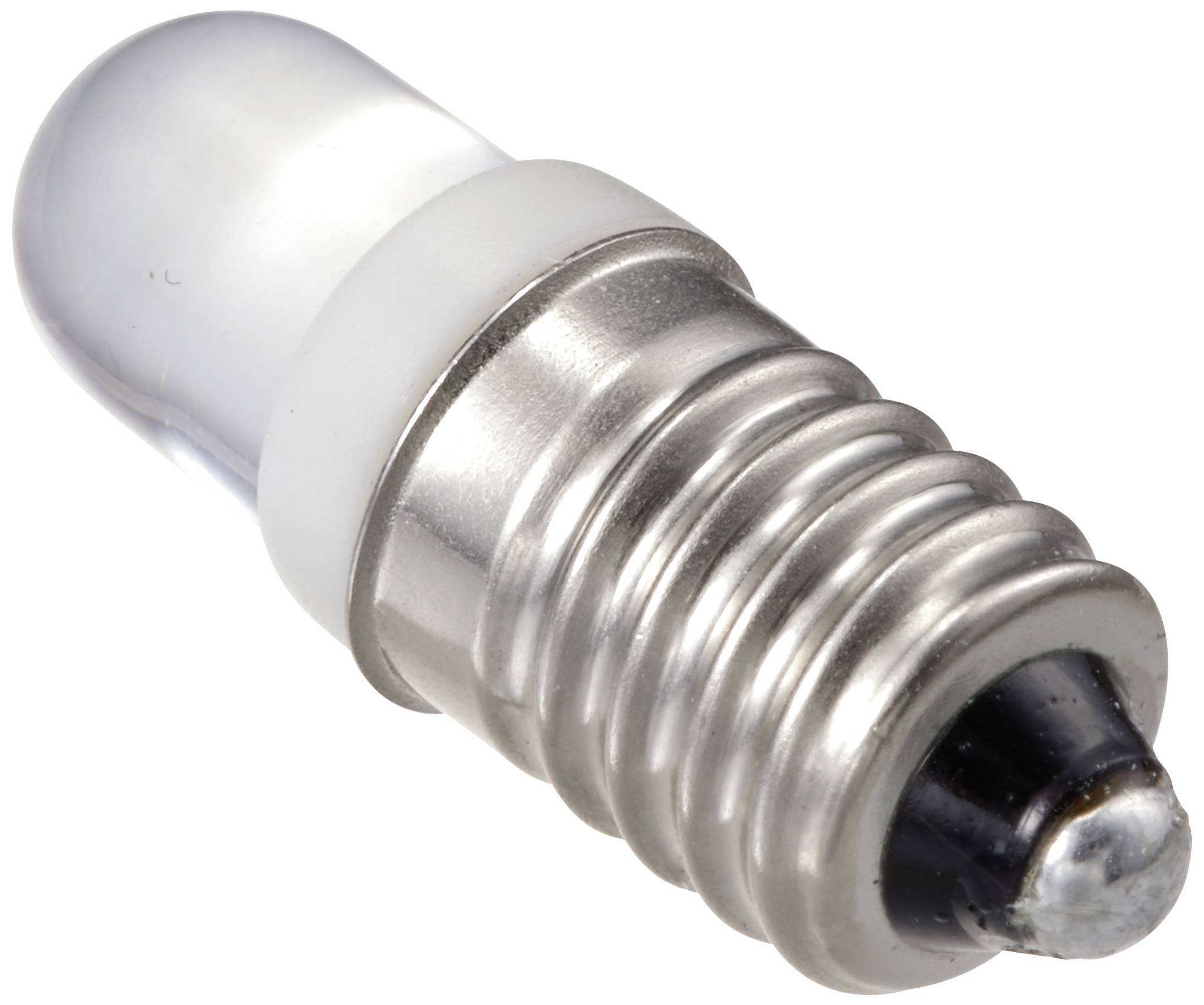 Une ampoule unique à vis, posée sur un fond blanc.