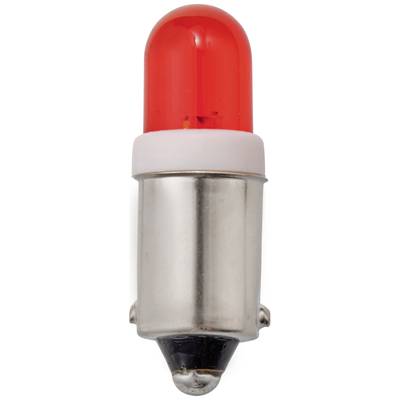 Une lampe LED rouge avec un socle métallique, généralement utilisée dans les appareils électriques.