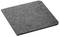 Tapis de feutrine gris aux coins arrondis.