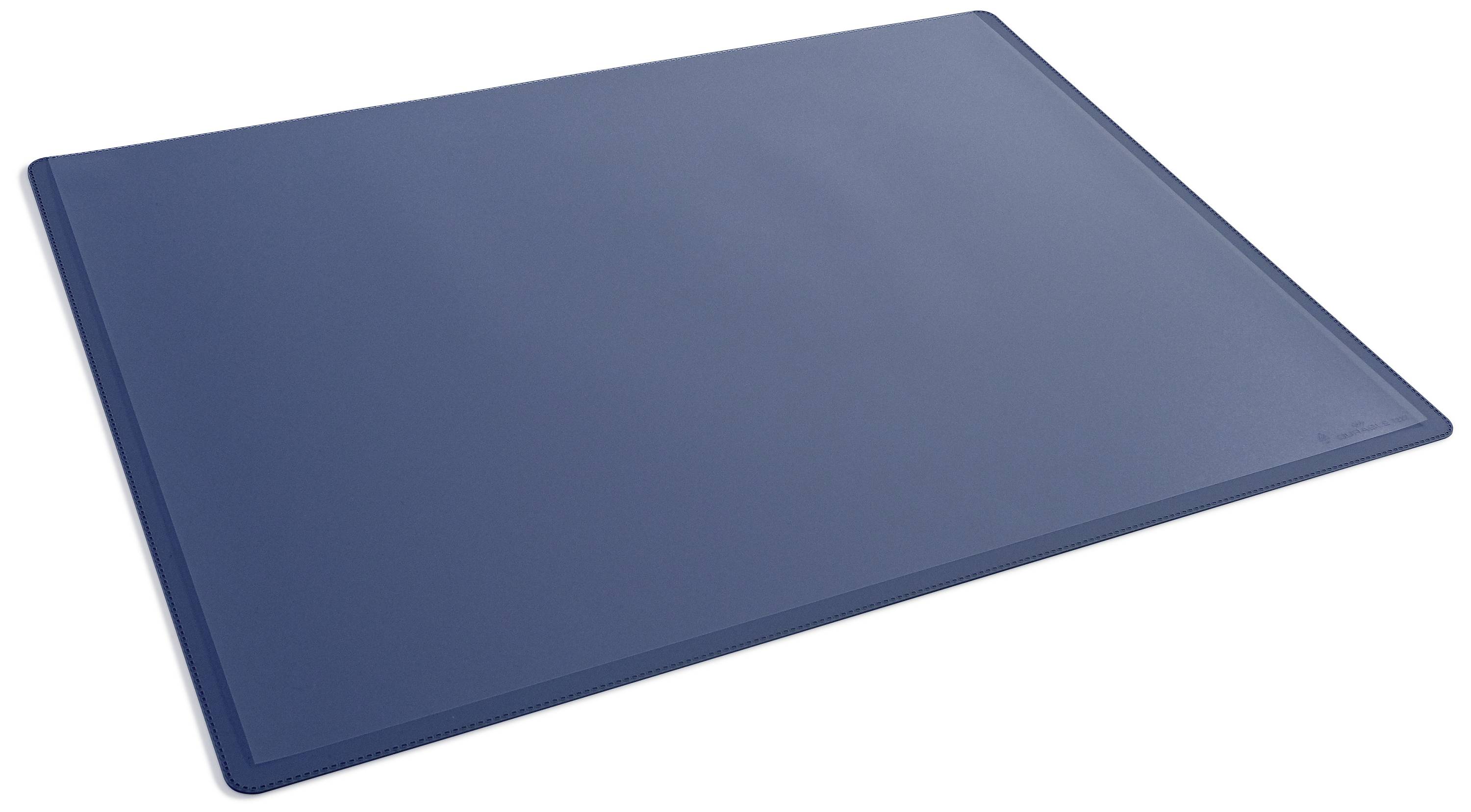 Sous-main rectangulaire bleu en plastique.