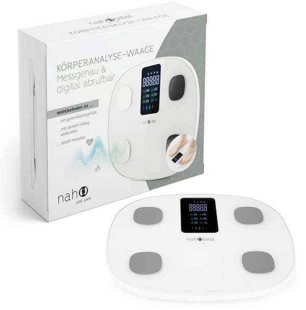 nah-vital nah-vital Smart 6V Balance d'analyse corporelle 07155 numérique Plage de pesée (max.)=180 kg blanc avec tracker de fitness