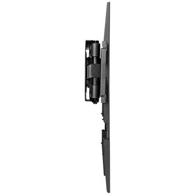Vue latérale d'un écran plat noir monté sur un support mural orientable.