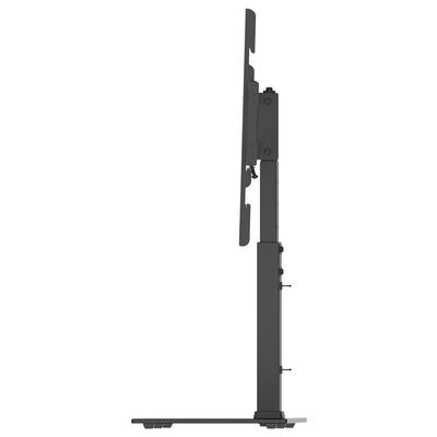 Vue latérale d'un écran plat vertical fixé à un support réglable en hauteur. Idéal pour un positionnement flexible de l'écran.