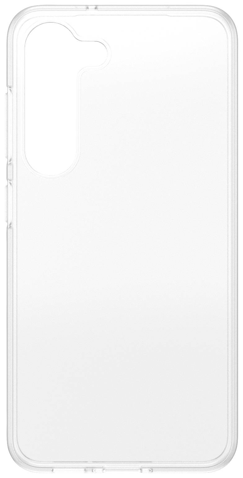 Coque de téléphone transparente avec découpe pour les caméras sur le côté supérieur gauche.