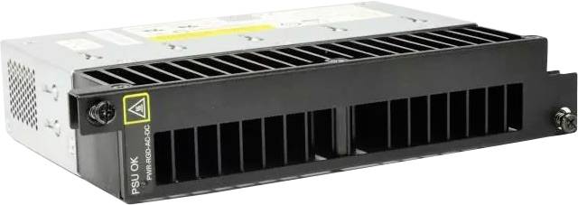 'Bloc d'alimentation électronique noir et argenté avec des fentes de ventilation et une étiquette indiquant 'PSU OK', utilisé dans les serveurs informatiques.'