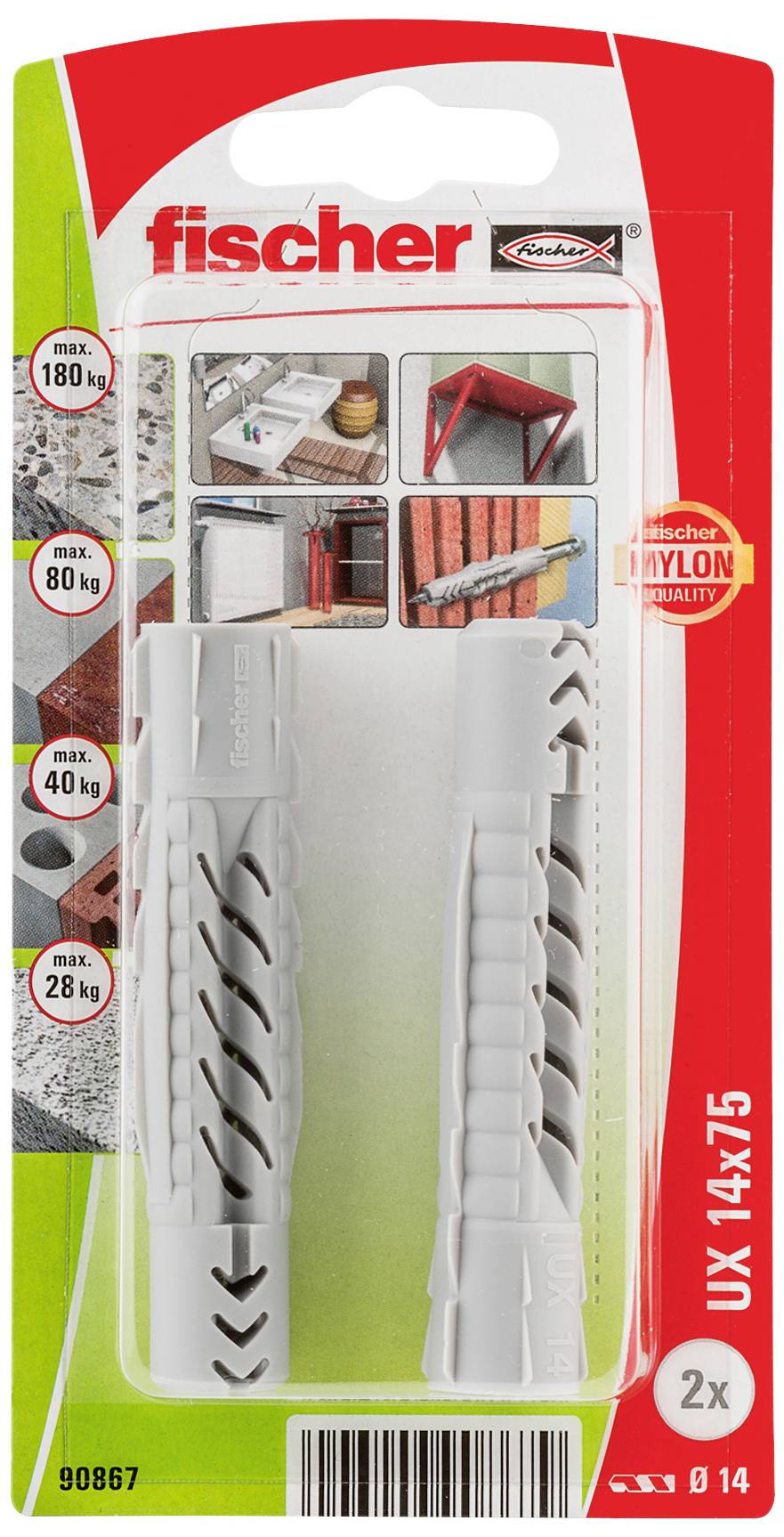 Fischer 090867 UX 14 x 75 K NV Cheville universelle 75 mm 1 set-1