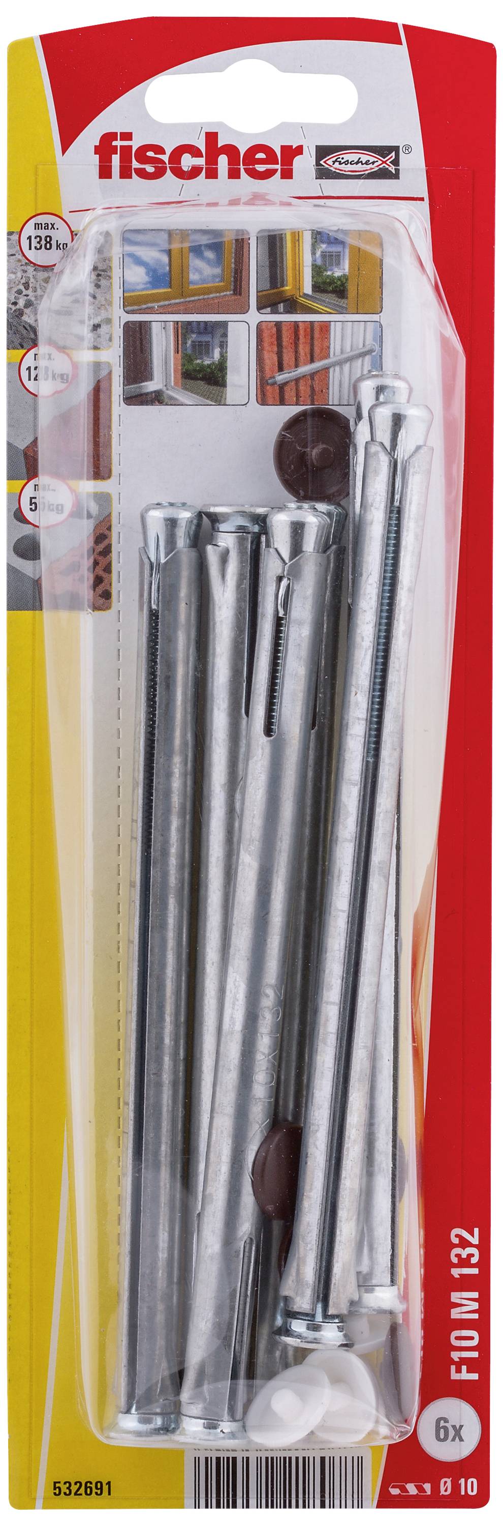Fischer 532691 F10 M 132 K NV Cheville pour cadre de fenêtre 132 mm 10 mm 1 set-1