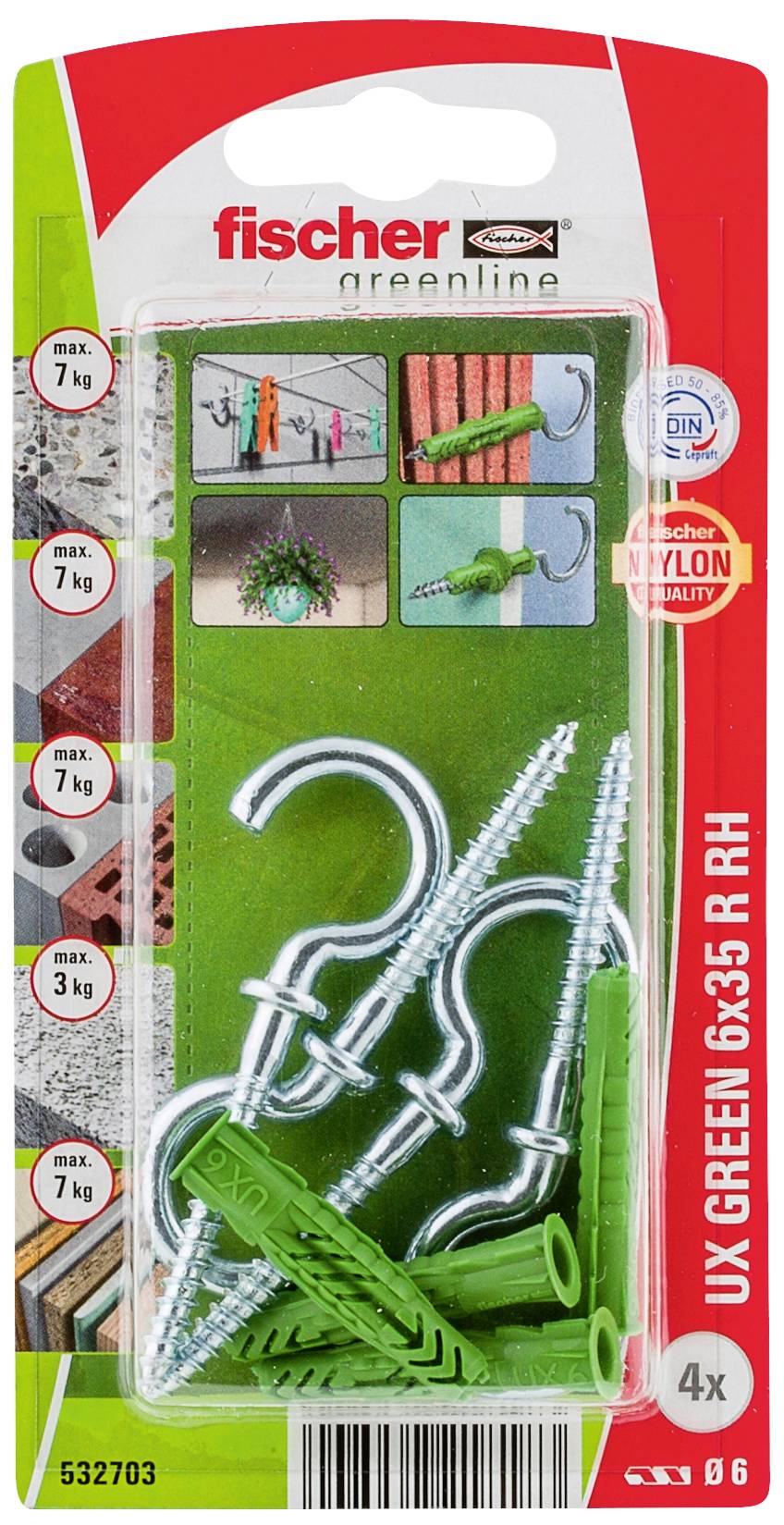 Fischer 532703 UX Green 6 x 35 R RH K NV Cheville universelle 35 mm 6 mm 1 set-1