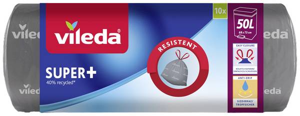 Vileda SUPER+ 50L 171971 Sac poubelle 50 l Film    parfum lavande 10 pc(s)