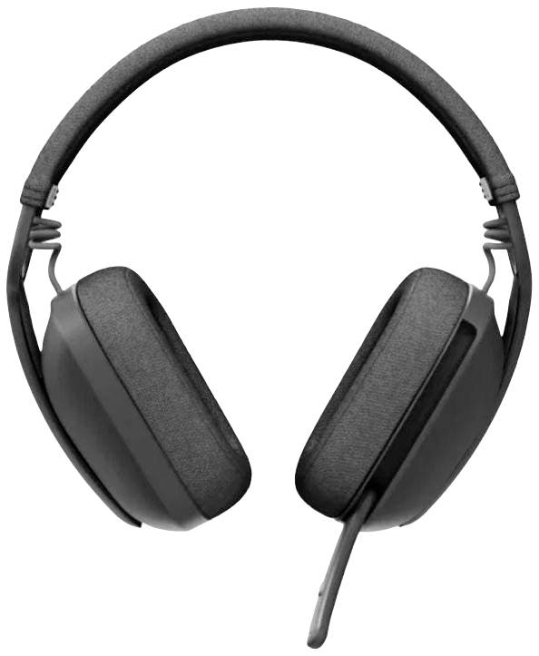 Casque audio noir avec des écouteurs rembourrés et arceau réglable.