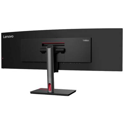 Un moniteur ultrawide Lenovo en noir, vue de dos avec un support réglable. Idéal pour un environnement de bureau ou de gaming.