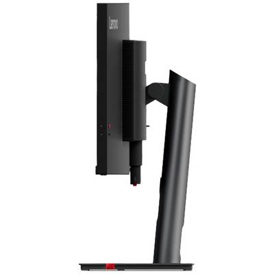 Écran Lenovo vu de côté, montrant un design fin et un support réglable.