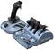 Ensemble de joystick et de manette des gaz pour simulations de vol. Le set est bleu avec un joystick noir et plusieurs boutons ainsi que leviers.