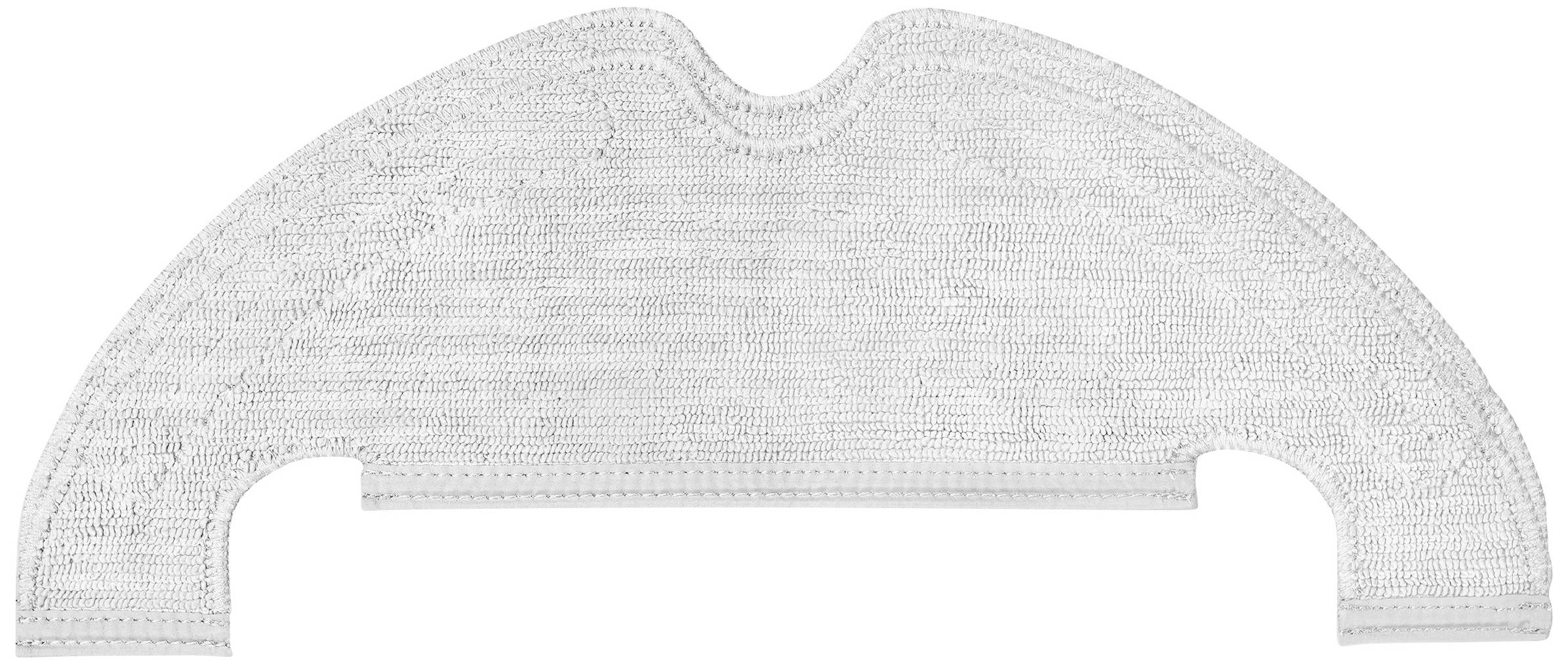 Surface de lingette de nettoyage blanche de forme semi-circulaire, adaptée aux robots aspirateurs, pour le nettoyage des sols.