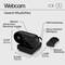 Webcam avec microphone, port USB-A et cache. Dimensions indiquées : H 56,3 mm, L 72 mm, P 53,2 mm. Texte : Poids 109 g (0,24 lb).