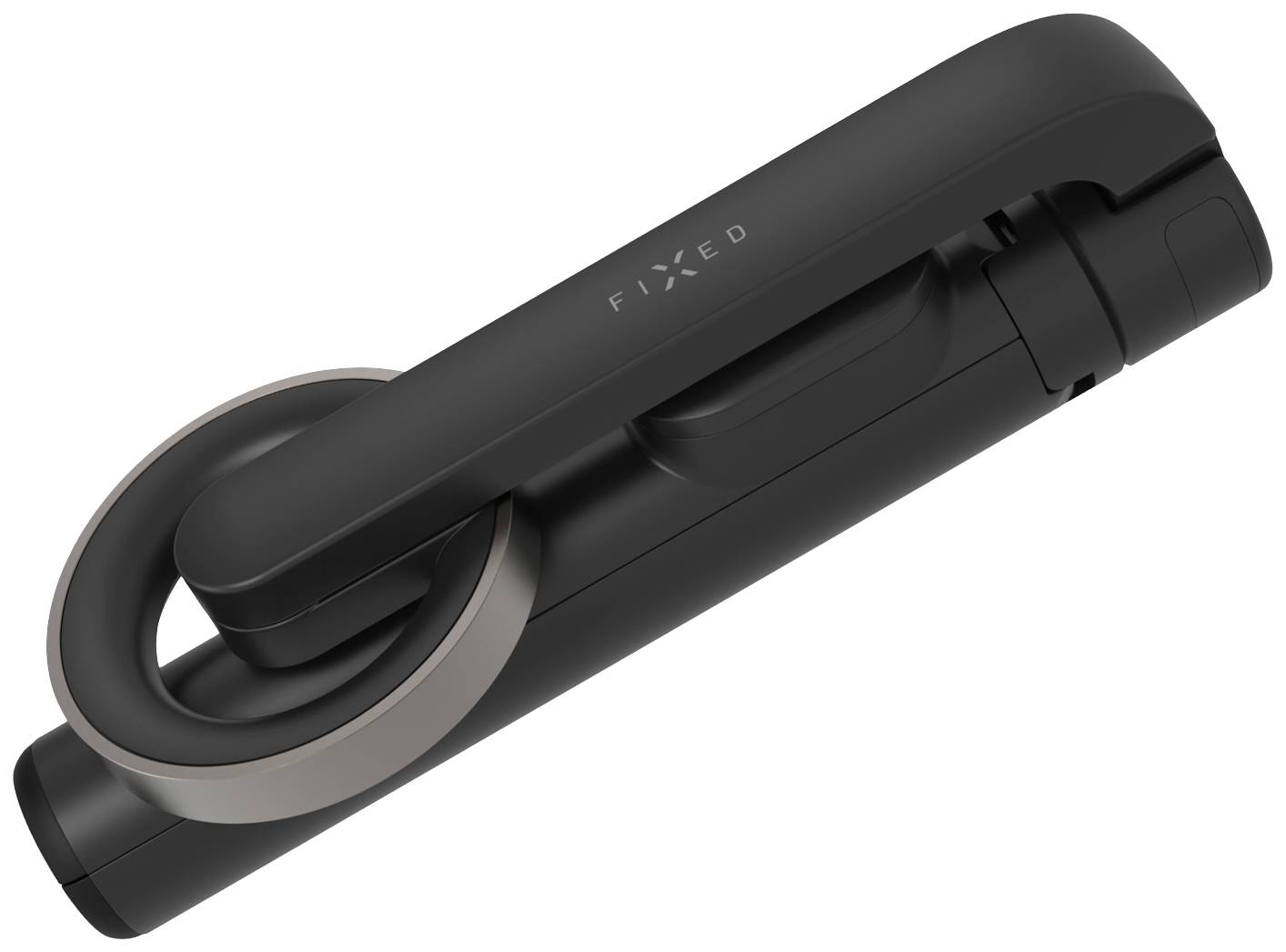 Cadenas de vélo portable noir avec mécanisme de fermeture rond et design compact et pliable.