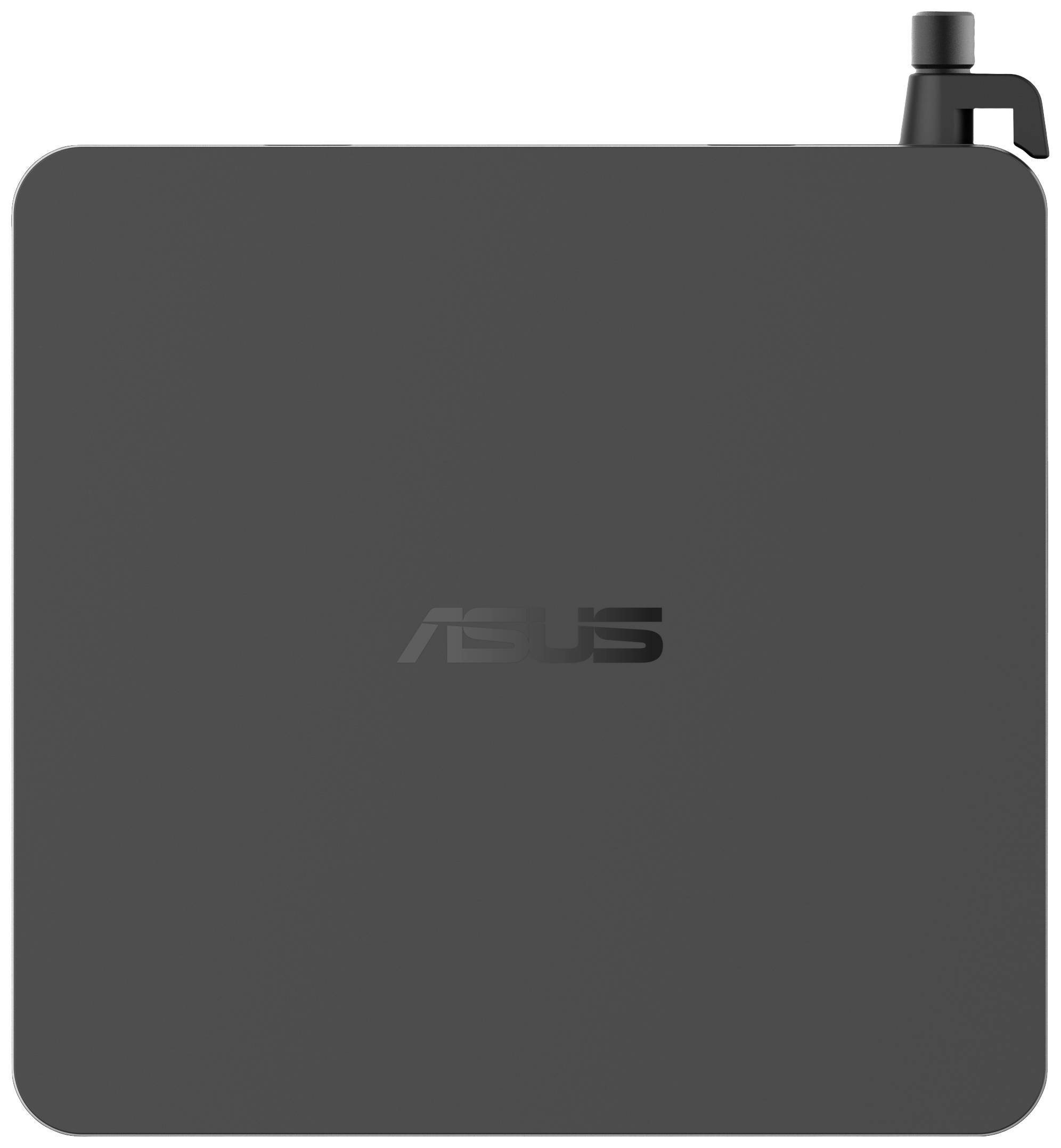 Boîte noire carrée avec le logo 'ASUS' au centre et une petite antenne en haut à droite.