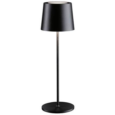 Lampadaire élégant, noir, avec un pied rond et un abat-jour conique, projetant une lumière vers le bas.