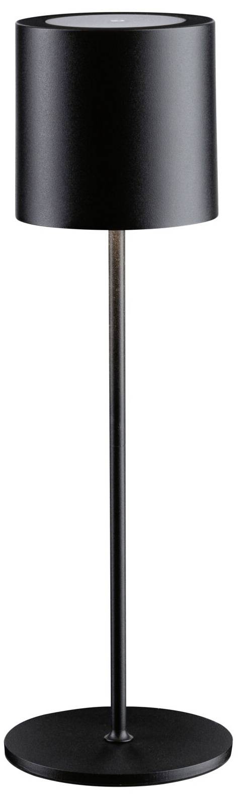 Une lampe sur pied élégante, noire, avec un abat-jour cylindrique. Adaptée à un intérieur moderne.