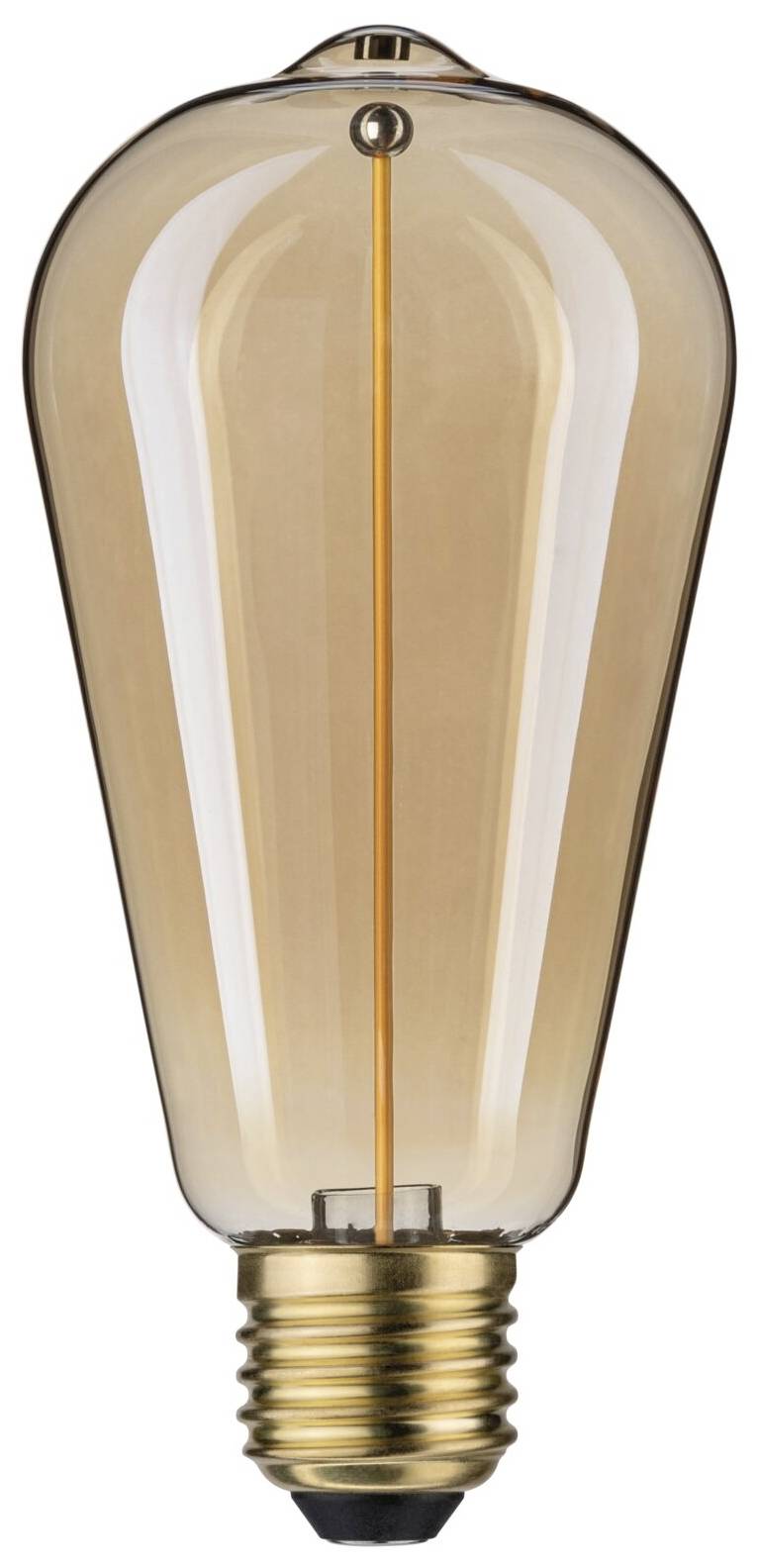 Une ampoule Edison avec une lueur chaude et douce, son filament en spirale visible. Éclairage de design rétro moderne.