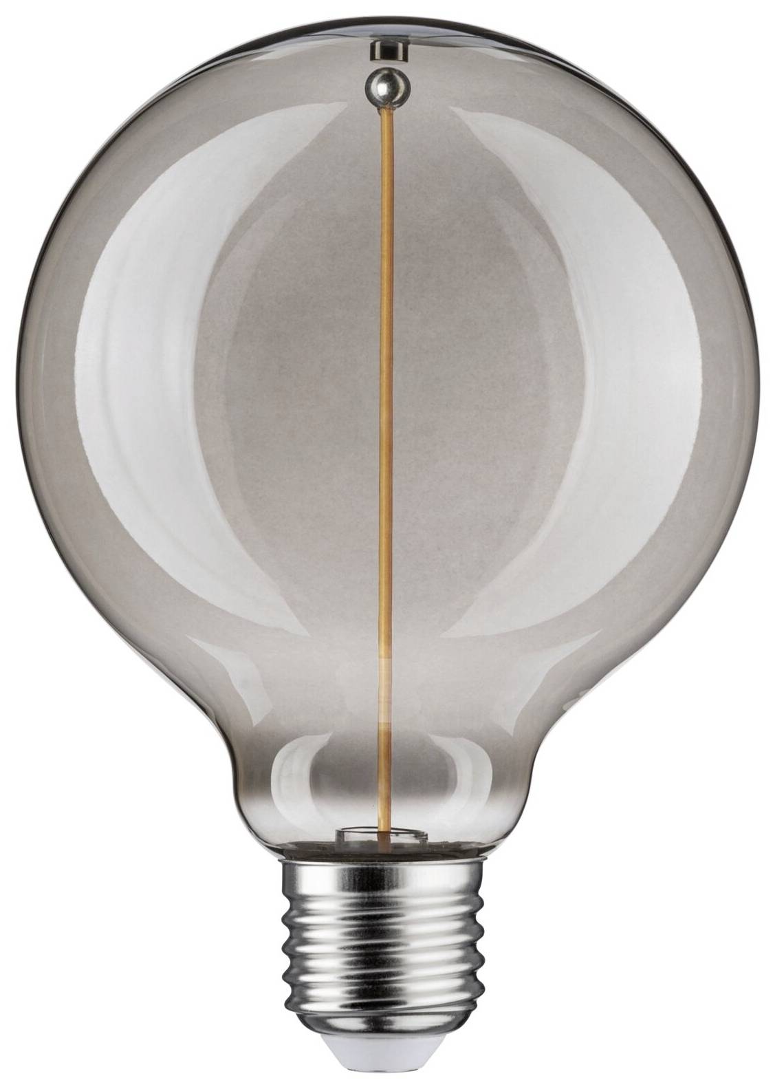 Ampoule dans une boule de verre transparente, filament visible, adaptée à l'éclairage décoratif.