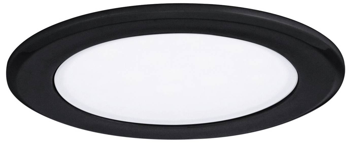 Plafonnier LED noir de forme ronde. La luminaire présente un design épuré et moderne, adapté à différents espaces de vie.