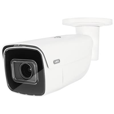 Caméra de surveillance blanche pour la sécurité, vue latérale avec support de montage au plafond.
