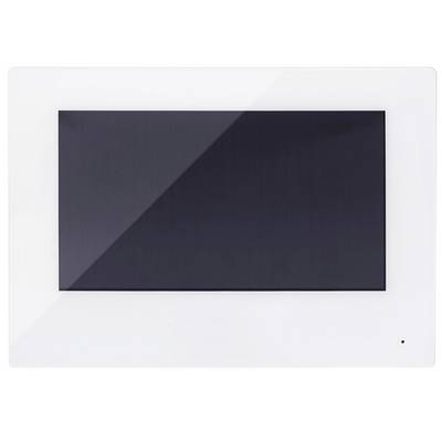 Un écran noir rectangulaire, encadré dans un cadre blanc, sur un fond blanc.