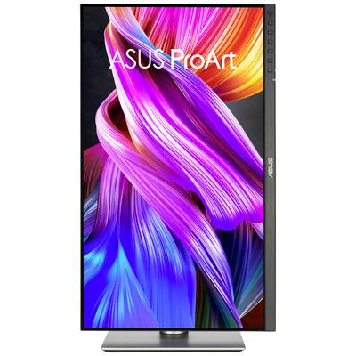 Un moniteur portant l'inscription 'ASUS ProArt' affiche un motif vif et coloré qui met en valeur la créativité et le design.