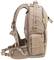 Un sac à dos tactique beige avec plusieurs poches et des sangles robustes, représenté de côté pour des activités de plein air.