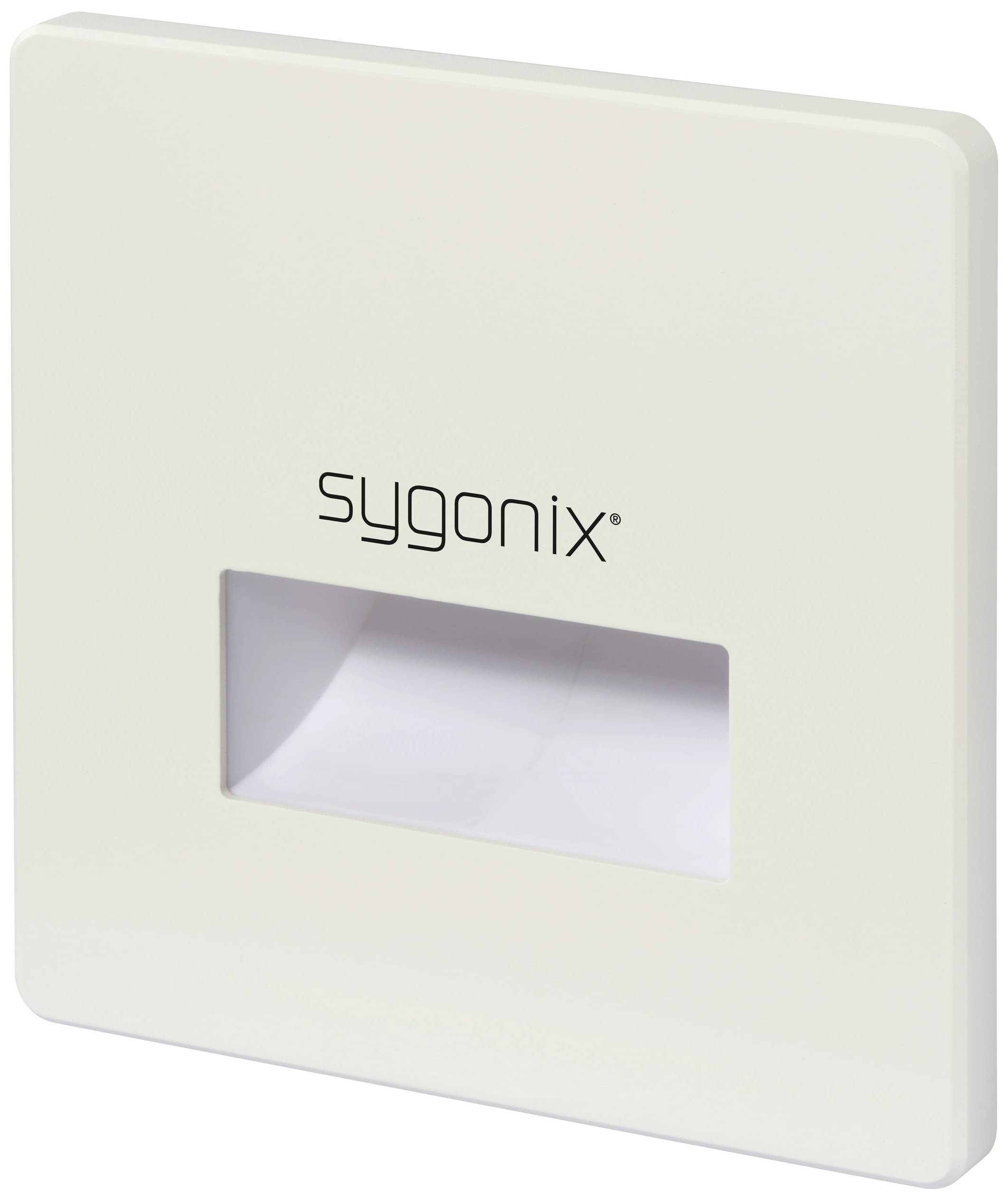 Plaque de couverture beige pour prise ou interrupteur Sygonix avec découpe rectangulaire au centre.
