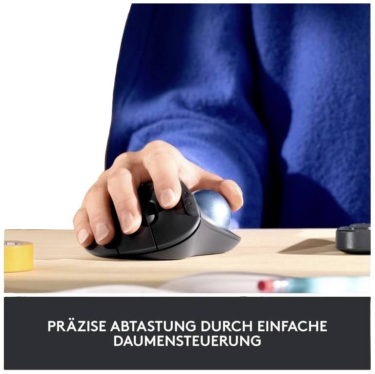 Logitech Trackball Ergo M575 for Business Souris Bluetooth optique graphite 5 Boutons ergonomique-1