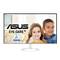 Un moniteur ASUS portant l'inscription 'Eye Care+'. Deux enfants souriants sont représentés, l'un tenant une loupe. Certifié par TÜV Rheinland.