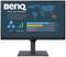 L'écran de moniteur affiche 'Évaluation BenQ pour l'année prochaine' avec une présentation de graphique à barres. Trois produits sont représentés : Produit A 71%, Produit B 56%, Produit C 30%, Produit D 26%. Une carte du monde est en arrière-plan.