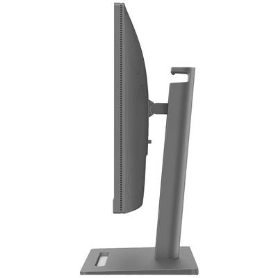 Un regard latéral sur un moniteur d'ordinateur moderne avec un cadre fin et un socle robuste. Design minimaliste.