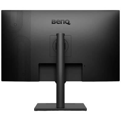 Un moniteur d'ordinateur noir vu de dos, de marque 'BenQ', avec un socle stable. Le design est épuré et moderne.