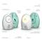 Deux unités de babyphone : haut-parleur, veilleuse, USB-C, régulateur de volume, interrupteur marche/arrêt, indicateur LED et clip de fixation.