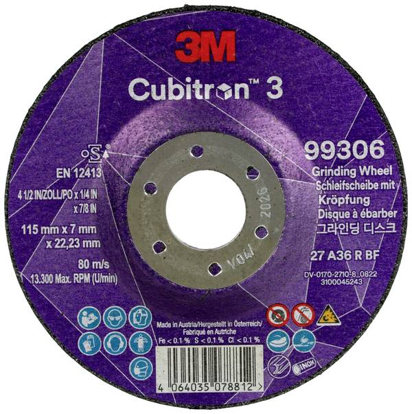 Cubitron 99306  Disque à ébarber Diamètre 115 mm Ø de perçage 22.23 mm  10 pc(s)